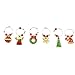HENGSONG 6 pcs Christmas Champagne Wine Glass Marker Ring Bar Decoration Table (Gold)