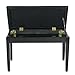 Smartxchoices 30''Lx 20''H Duet Piano Bench with Music Sheet Storage Padded Cushion Leather Stool Seat for Keyboard Black Solid Wood Ebony