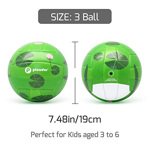 PP PICADOR Toddler Kid Volleyball Cute Cartoon Ball for Girls Boys Toy Gift with Pump(Frog, Size 3) - Thumbnail 4