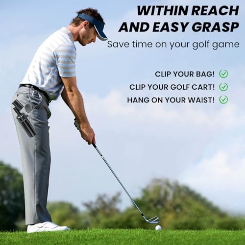 BAPOTH Golf Club Cleaner, Non-Leaking Golf Brush with Strong Bristles, Easy Access with Retractable Clip, Golf Club Brush Can Hold 5 oz Water, Essentials Golf Accessories Gifts for Men Women