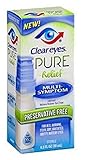 Clear Eyes Pure Relief Multi-Symptom Eye Drops, 0.34 Fl Oz (Pack of 2)