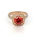 [Wedding Rings] Yoursfs Red Austrian Crystal Fashion Rings,18K Rose Gold Plated Costume Jewelry,Women Vintage Statement Rings
