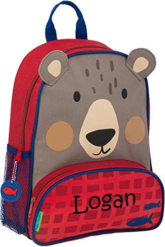 Monogrammed Me Personalized Sidekick Backpack, Red Bear, with Custom Vinyl Name