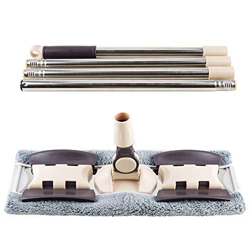 VAIIGO Professional Microfiber Hardwood Floor Mop, Flat Mops with Reusable and Machine Washable Pads for Home/Office Wet or Dry Floor Cleaning,with Mop Organizer Rack