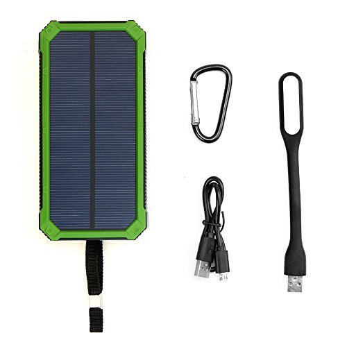X-DRAGON Solar Charger Power Bank 15000mAh Dual USB Portable Solar Battery Charger for iPhone 7 7s 6 Plus 5S 5C 5 4S, iPod, Samsung Galaxy S6 S6 Edge, Gopro Camera, GPS and More-Green