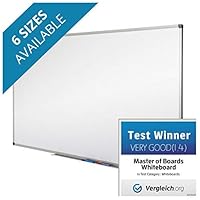 Master of Boards Drywipe Magnetic Whiteboard - 44" x 32" | Includes Aluminum Frame and Pen Tray