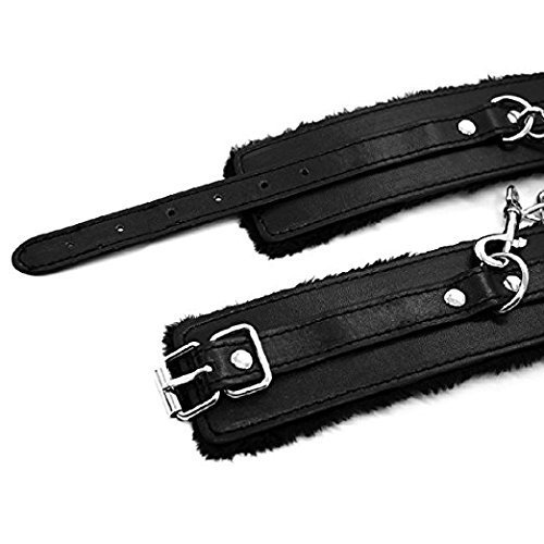 Comfortable PU Leather Adjustable Handcuff Soft Fur Leather Handcuffs Multifunctional Bangle
