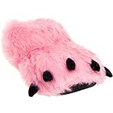 Silverhooks Plush Bear Paw Animal Slippers (Pink, Medium)