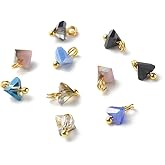 Gelirda 100Pcs Glass Triangle Charms Crystal Blue Geometric Pendants for Jewelry Making Bracelets Necklace Crafts