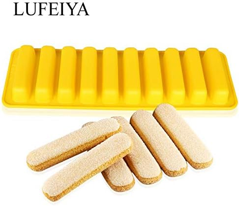 1 piece Silicone Eclair Mold Cake Pans 10-Cup Non-stick Novelty Lady-fingers Biscuit Pans Baking Tray
