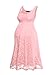HARHAY Women's Maternity Knee Length Sleeveless Lace Tank Dress 606 Pink M2