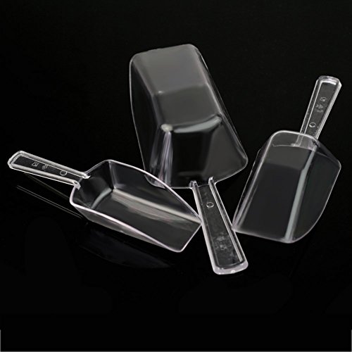 Freedi Set of 3 Plastic Kitchen Scoops Reusable Acrylic Clear Scoop for Ice Sugar Sweet Candy Bar Wedding Party Buffet Favor