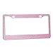 OMT License Plate Frames for Women, Car Accessories Set of 2, Bling Car License Plate Frames with Rhinestones, Universal License Plate Holders with Screws and Tools for Car SUV, Pink