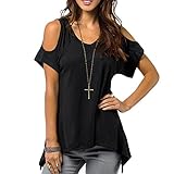 Laimeng,Sexy Women Casual V-Neck Off Shoulder T-Shirt Short Sleeve Solid Stretch T-Shirt