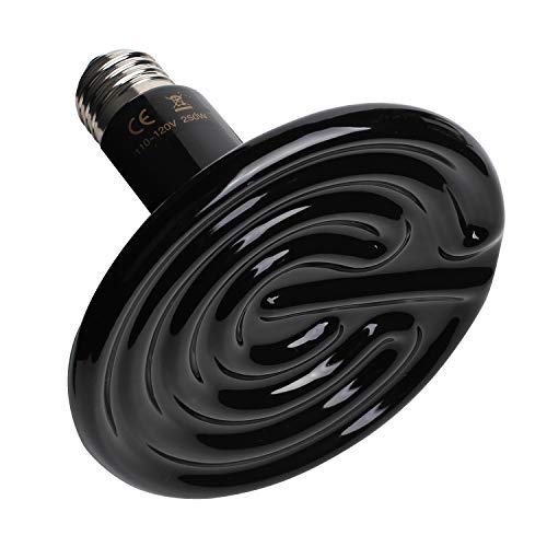 250W Ceramic Heat Lamp,Infrared Bulb Emitter Lamp Bulb for Pet Coop Heater Reptile Chicken