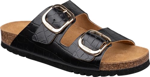 Scholl Mujer Noelle Sandale, Negro, 35 EU