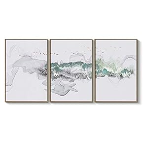 Framed Canvas Wall Art for Living Room, Bedroom Great Abstract Beautiful Landscape Canvas Prints for Home Decoration Ready to Hanging - 16"x24"x3 Panels