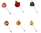 Weishang Men's Lapel Pin Flower Handmade Boutonniere for Suit (Pack Of 6_4)