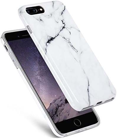 Marble iPhone 7 Plus Case Protective White Marble Pattern Design AOODOO TPU Soft Rubber Silicone Clear Bumper Glossy Cover(5.5 Inch)