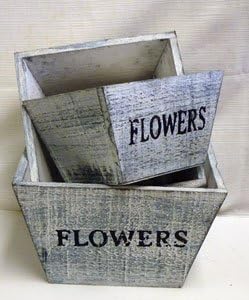 S/3 Wooden "Flower" Boxes
