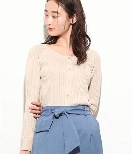 Amazon ビス 美人百花5月号掲載 ラメワイドリブガーディンガン ベージュ 27 F カーディガン ボレロ 通販