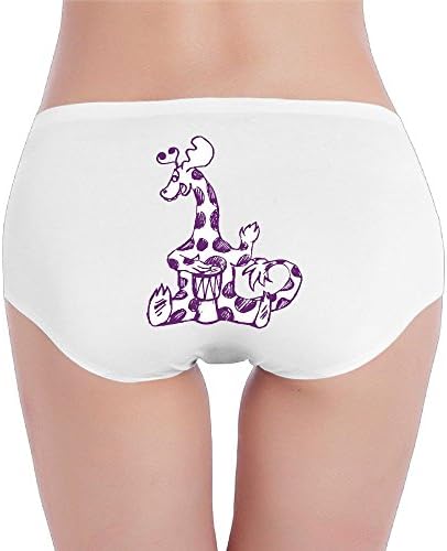 Ward Smith Women's Cute Moose Low-Rise Cotton Bikini Brief Seamless Panties Underwear S White