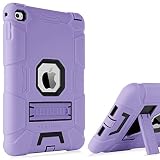 iPad Mini 4 Case,BENTOBEN Kickstand Hybrid Three Layer Heavy Duty Rugged Cover Shockproof High Impact Resistant Full-Body Protective Retina Cases for iPad Mini 4 Purple/Black