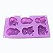 X-Haibei Christmas Themed Silicone Mold - 6 Cavity Snowman Reindeer Sleigh Deep Mold for Soap, Cake, Chocolate, Jello & Pudding (3.5oz per Cell)