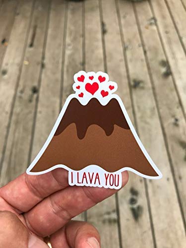 I Lava You Volcano Sticker, Laptop Sticker, Water Bottle Sticker, Phone Sticker, Window Sticker, Funny Sticker