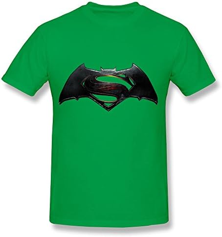 WSB Men's T-shirts Vintage Batman Superman Dawn Justice Design T Shirt ForestGreen Size M