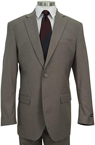 Cardinali Men's Lightweight Poly/Rayon Blend 2 Button Classic-Fit Suit [Color Beige | Size: 42 Regular/36 Waist]
