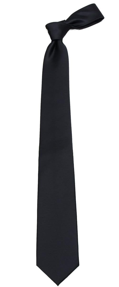 ADF19 Mens Black Solid Necktie at Amazon Men’s Clothing store