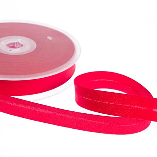 Realm Bias Binding Centre Fold Polycotton 18mm/30mm 5 Metres (Red, 30mm)