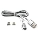 VFI USB Metal Magnetic Data Cable, Micro USB and Lighting Interface 2 in 1 for iOS and Android System Devices, Charging and Data Transmission USB Cable (1p Cable+2p Heads(Micro USB+Lighting))