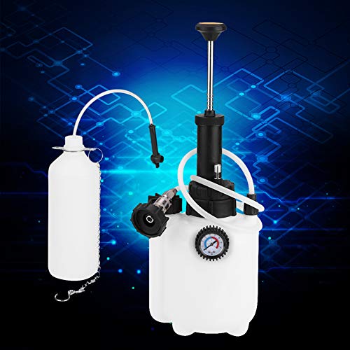 Zerone 3L Capacity Brake Fluid Bleeder, Manual Brake Bleeder Clutch Fluid Bleeder Bleeding Tool with Universal Adapter and Pressure Gauge for Most European Models