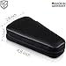 Manicure set men made in Solingen Germany - Mens nail grooming kit for professional care, stainless steel nail cutter, scissors, clippers, sapphire file and tweezers in a black leather case
