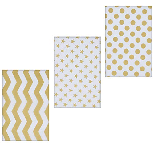 JOYIN 150 Piece Christmas Metallic Silver and Gold Tissue Paper Assortment (20" x 20" inches) Holiday Gold Gift Wrapping for Party Favors Goody Bags, Xmas Presents Wrapping Stocking Stuffers