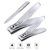 Nail Cutter, ESARORA Sharpest Stainless Steel Fingernail & Toenail Clippers Set - Quality Nail Clippers - Perfect Nail Cutter for Men & Women - Great Gift