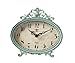 6 by 6 inch Pewter Table Clock, Aqua