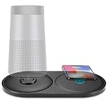 Soundlink Revolve Speaker Charging Cradle, Kuxiu 2in1 Desktop Charger Stand for Bose SoundLink Revolve/Revolve+ with Wireless Charging Pad for iPhone x/8Plus/8,Samsung Galaxy S9+/S9/S8+/S8/S7/S6 etc.