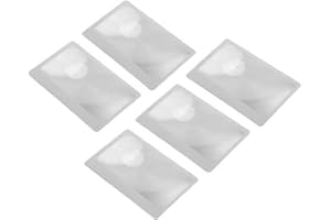 3X Pocket Magnifier, 5Pcs Portable Fresnel Lens Credit Card Size Magnifying Glass Wallet Magnifying Lenses Jewelry Loupe Read