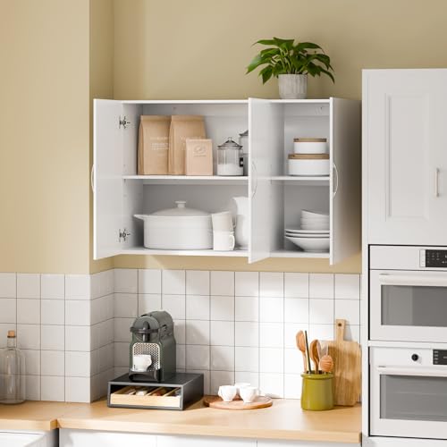 SoBuy 3-Door Bathroom Wall Cabinet - Medicine Cabinet with Adjustable Shelves Over Toilet Storage Cupboard Bathroom Cabinet Kitchen Cabinet Rangement Salle de Bain Bathroom Storage Organizer