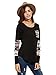 Milumia Women's Vintage Geometric Print Patchwork Round Neck Long Sleeve Tee Top