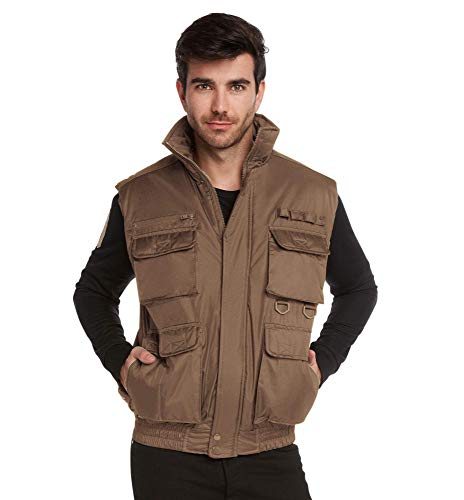 9 Crowns Men's Fishing Hunting Tactical Vest Essentials-Camel-Medium - Thumbnail 3