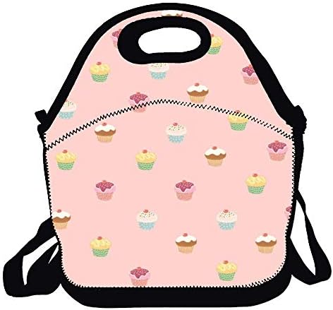 Lunch Bag Insulated Lunch Box Funny Cupcake Reusable Lunch Tote Cooler Organizer Bag Lunch Bags for Women Ladies Adults