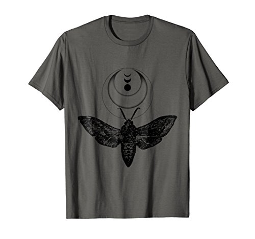 Moth & Lunar Crescent Moon T-Shirt, Witch Design, Witchy