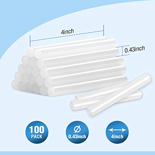 WORKPRO Full Size Hot Glue Sticks, 100pack, 0.43x4 Inches, Compatible