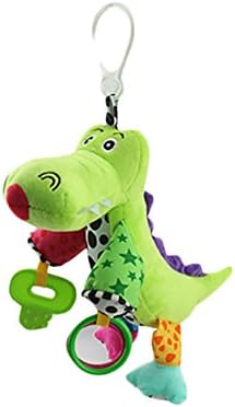 Ruip Soft Plush Crocodile Baby Stroller Bed Toy Rattles Crib Educational Plush Rotate Wind-up Twist Car Seat Toy with Bell Gum
