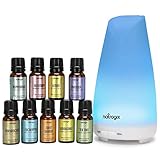 Natrogix Totem 150ml Essential Oil Diffuser - Cool Mist Aroma Humidifier for Aromatherapy 7 Colors with Changing Colored LED Lights, Portable, Waterless Auto Shut-off and Adjustable Mist Mode