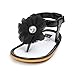 BENHERO Infant Baby Girls flower Anti-Slip Rubber Sole Prewalker Toddler Sandals (12cm(6-12Months), Black)